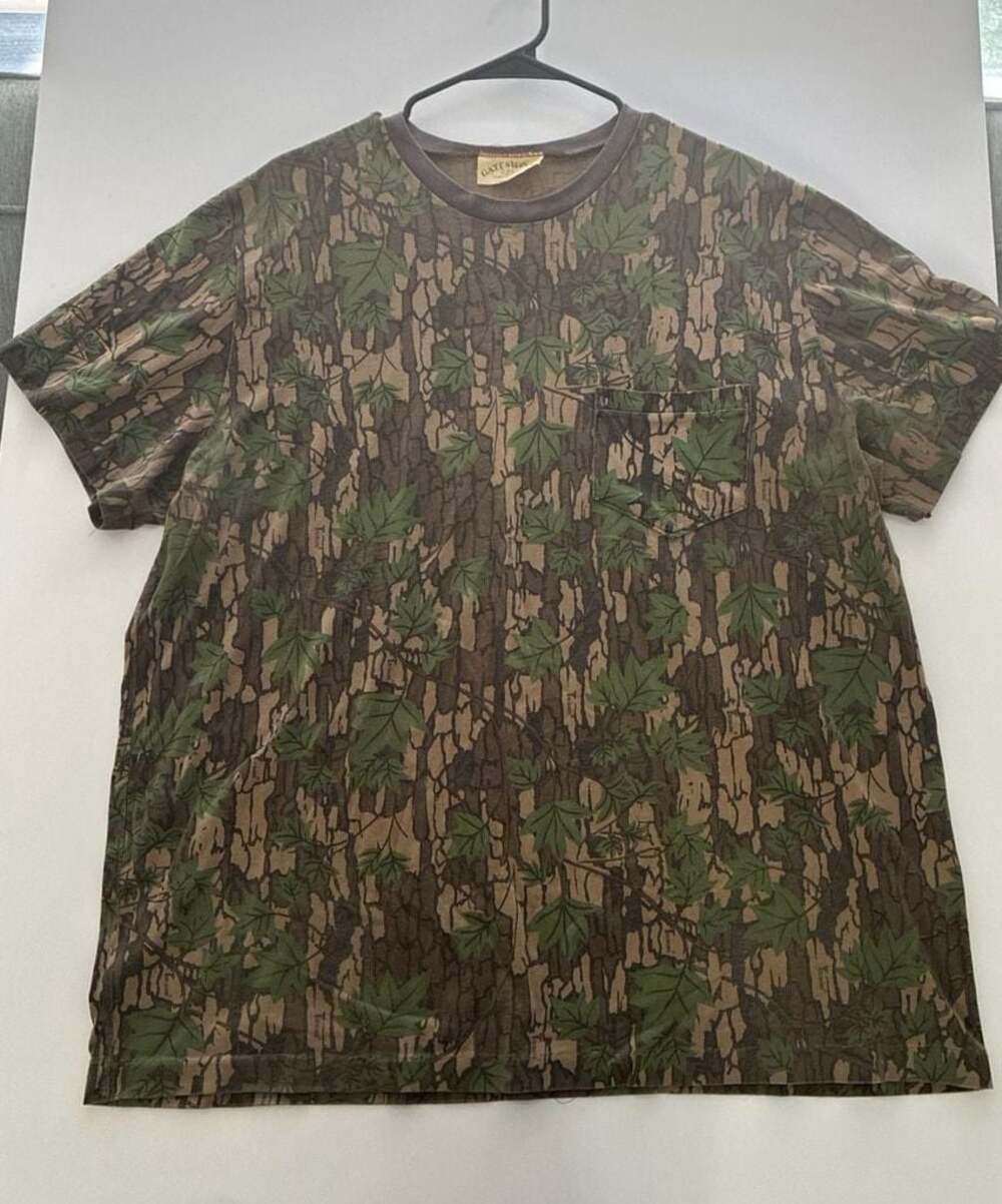 Vintage Gateswood Camo-Apparel Real Tree Bark and Leaf Pocket T-Shirt XXXL